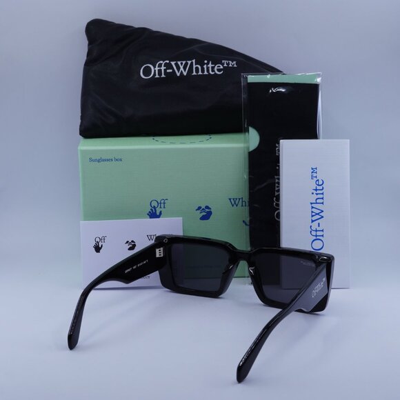 Off-White OERI077 AF SAVANNAH 1007 Sunglasses Black Rectangle Frame, Grey Lenses - Picture 11 of 11
